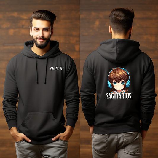 SAGITARIUS MALE BLACK HOODIE