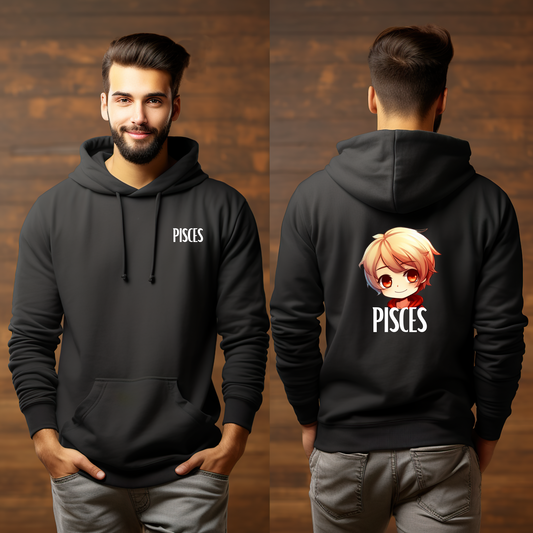 PISCES MALE BLACK HOODIE