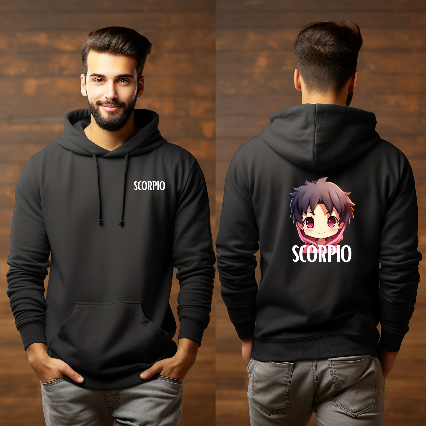 SCORPIO MALE BLACK HOODIE