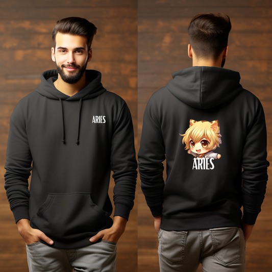 ARIES MALE BLACK HOODIE