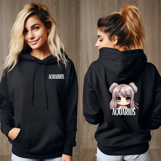 AQUARIUS FEMALE BLACK HOODIE