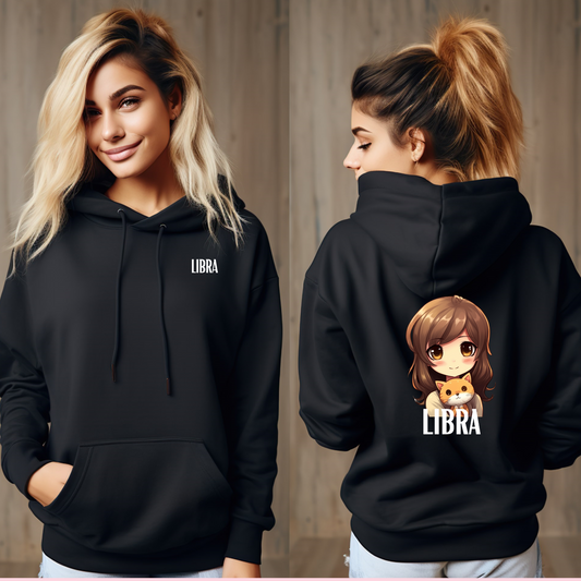 LIBRA FEMALE BLACK HOODIE