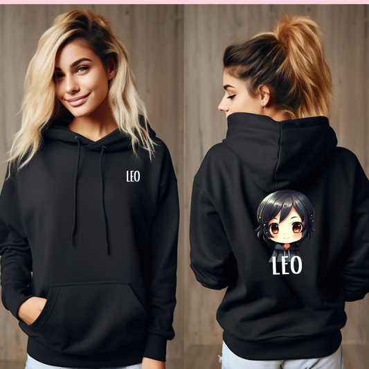 LEO FEMALE BLACK HOODIE