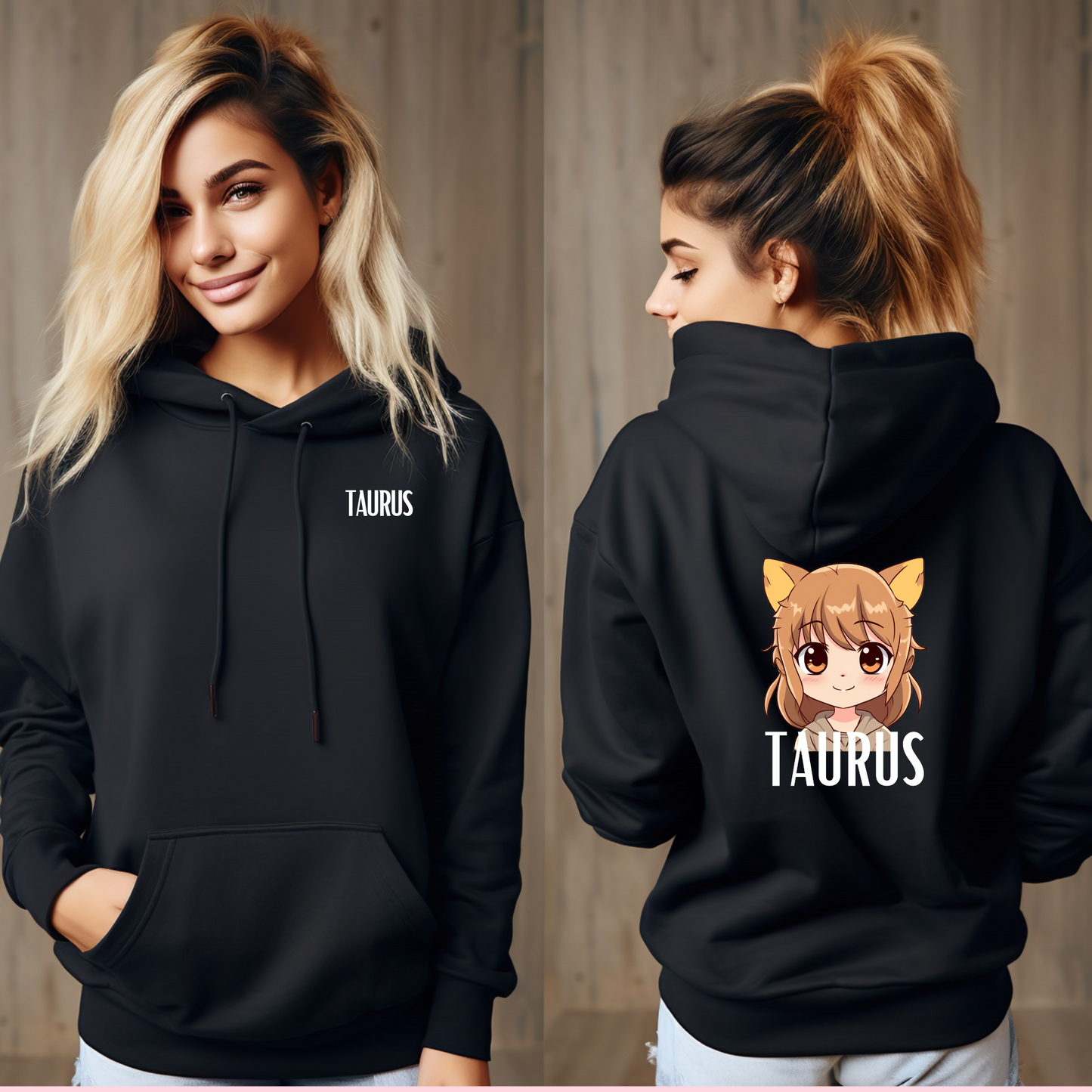 TAURUS FEMALE BLACK HOODIE