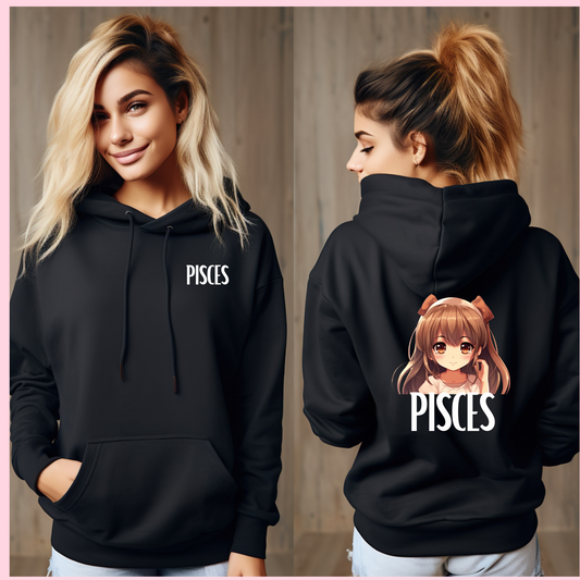 PISCES FEMALE BLACK HOODIE