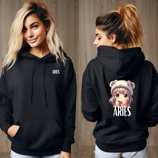 ARIES FEMALE BLACK HOODIE