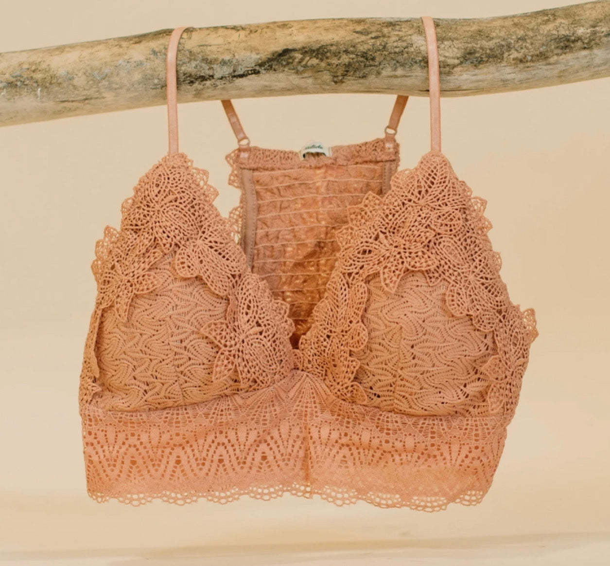 PEACH FLORAL BRALETTE