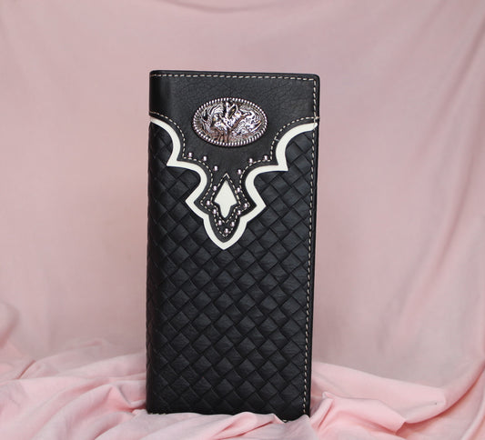 LONG BLACK BULL RIDING WALLET