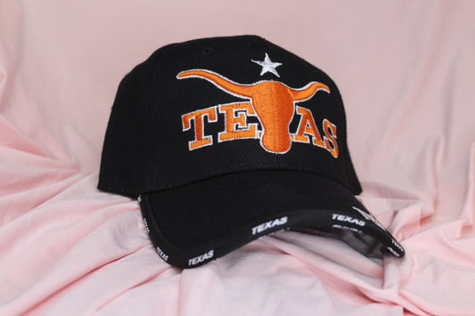 BLACK ORANGE TEXAS LONG HORN HAT