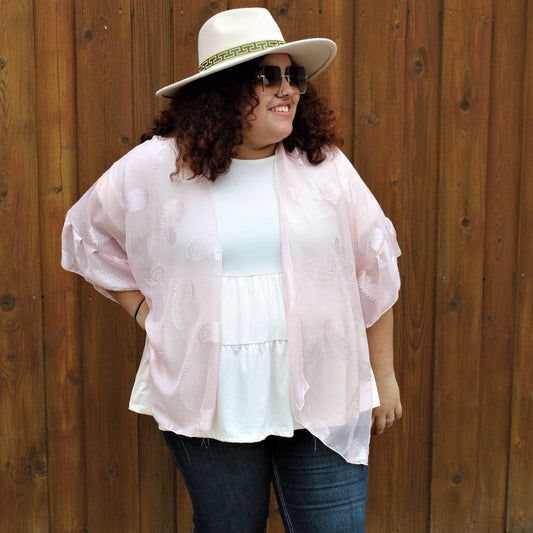 ONE SIZE LIGHT PINK KIMONO